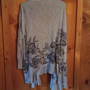 LOGO drape front open cardigan